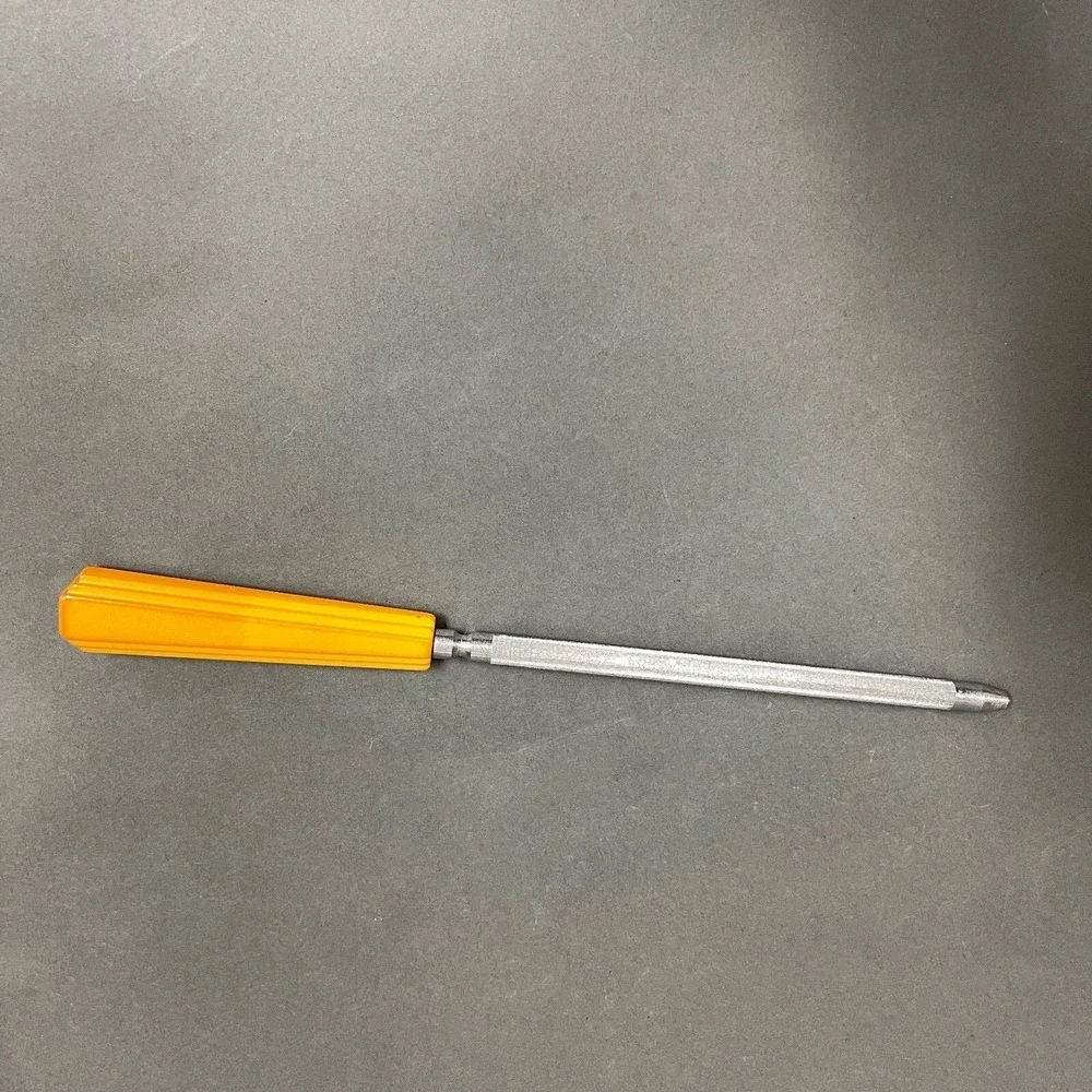Vintage Knife Sharpener‎ Yellow Bakelite? Stainless Steel